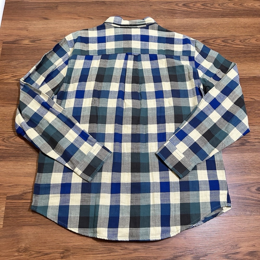 Woolrich Plaid Flannel Button Down Shirt Men's Large Green Outdoor Classic Heavy - Picture 8 of 11